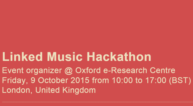 Hackathon – Linked Music Hackathon – Notes